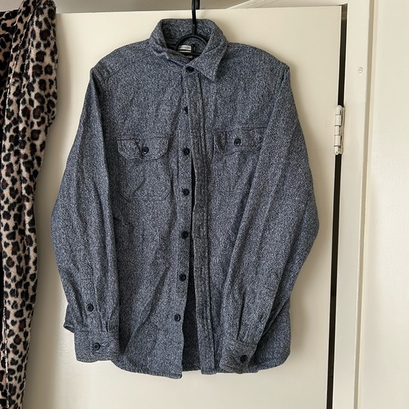 Old Navy shacket, button up heathered blue, regular fit - Picture 1 of 4